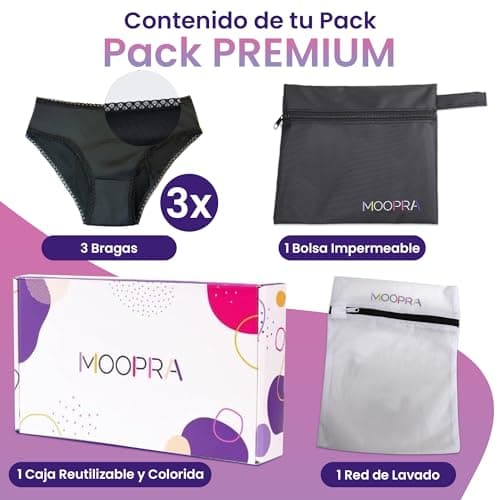 Thumbnail 3 de MOOPRA Set 3 mutande mestruali assorbenti 4 strati