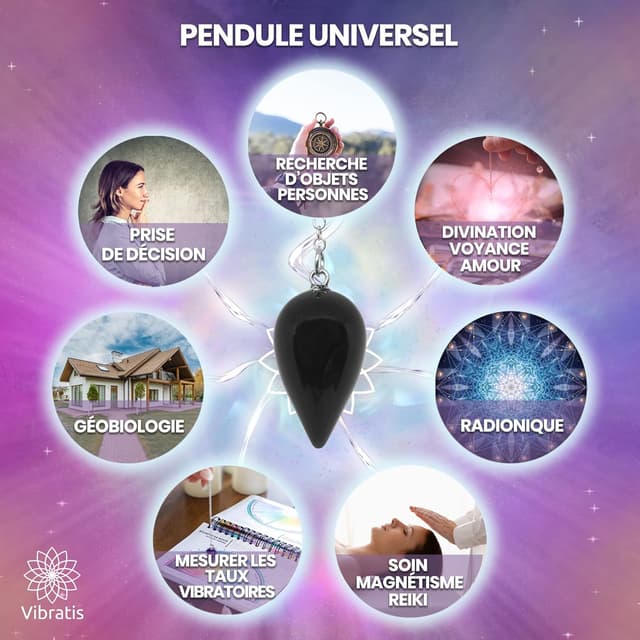 Thumbnail 3 de Pendule de radiesthésie en onyx noir