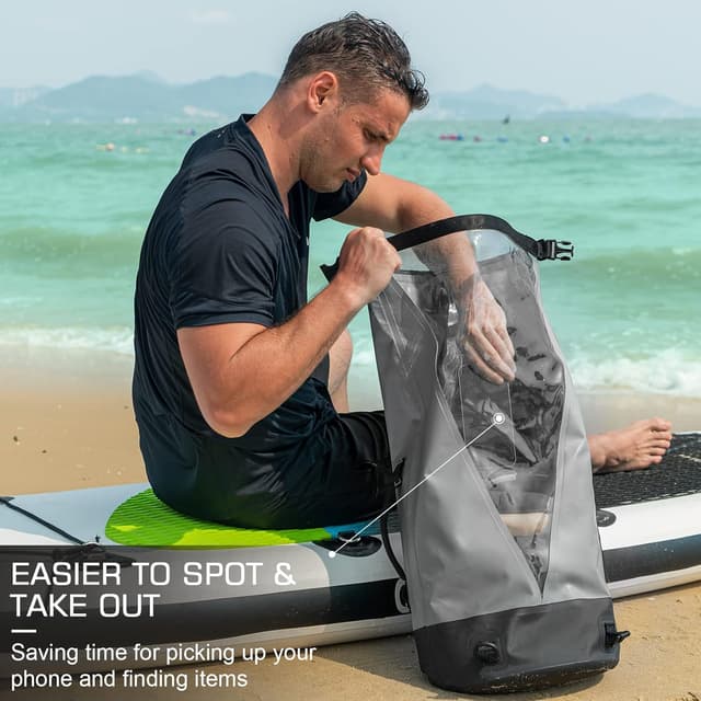 Detalle de Dry Bag Upgraded multifunction waterproof dry sack (45L/40L/30L/20L) with phone/shoulder pads