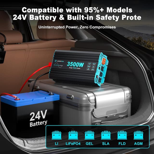 Thumbnail 1 de LANDERPOW 3500W Pure Sine Wave Inverter 24V