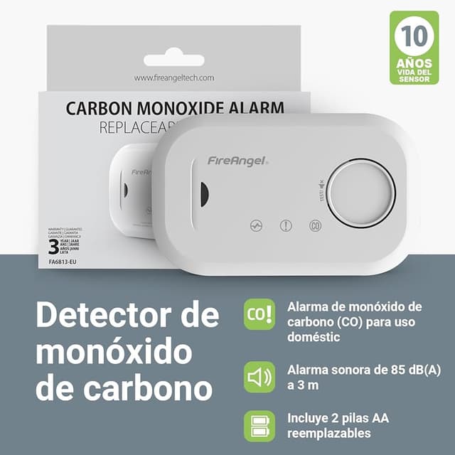 Thumbnail 1 de FireAngel FA6813 Detector de monóxido de carbono 10 años