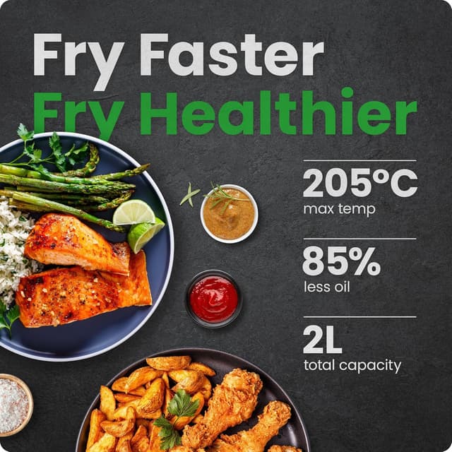 Detalle 2 de Chefman 2L Mini Air Fryer (PFAS-Free) with Digital Timer & Shake Reminders – Compact, Space-Saving Black