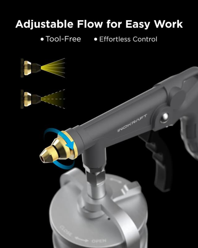 Detalle de InoKraft Undercoating Spray Gun Kit with Suction Feed Cup, 360° & Straight Spray Hoses