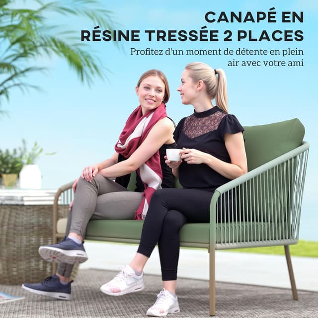 Detalle 2 de Canapé de jardin 2 places en résine 240