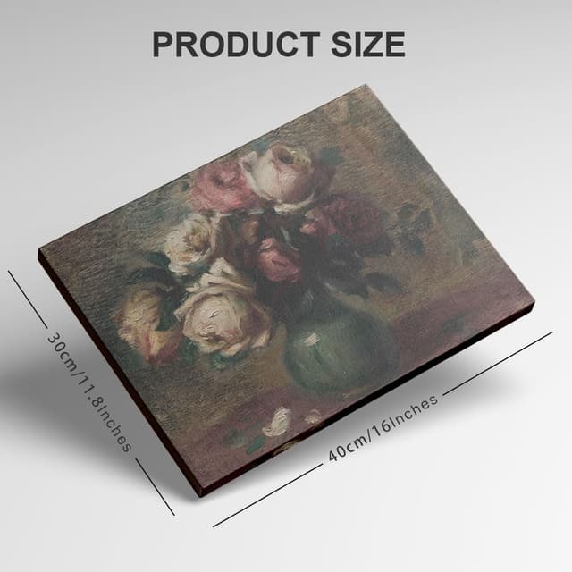 Detalle 2 de Prinfantasy framed canvas wall art set, vintage poster style flower prints (16x12) GYH0035