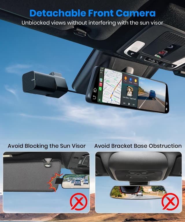 Detalle de AUTO-VOX T11 rear view mirror camera, 9.35 in