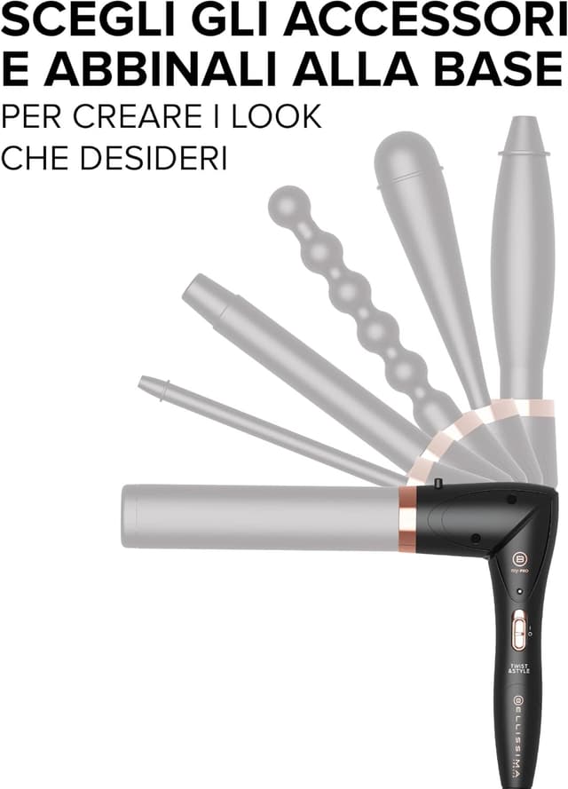 Detalle de Bellissima Imetec My Pro Twist & Style GT22 100: manico per styler arricciacapelli con temperatura automatica e orientabile