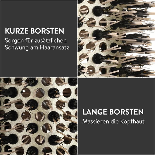 Detalle 1 de H&S Runde Haarbürste Wildscheinborsten 53 mm