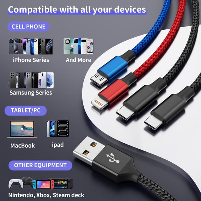 Thumbnail 5 de Anker 4-in-1 Dual Type-C Charging Cable 5ft ๐