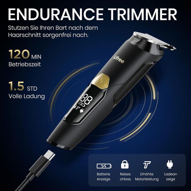 Thumbnail 6 de Ufree 3 in 1 Barttrimmer Herren Kit 120 min Laufzeit ⌚📦📱📏📏📏