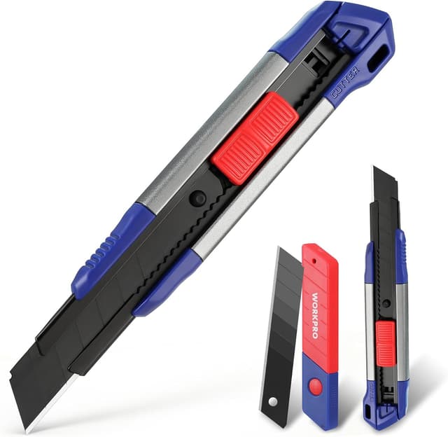 Imagen de WORKPRO Cutter professionnel rétractable 18 mm avec 10 lames en OfertitasTOP