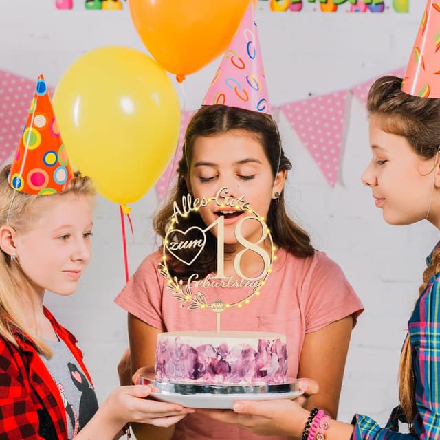 Thumbnail 2 de I LOVE MOM Cake Topper „18 Geburtstag“ aus Holz – Tortendeko für die Geburtstagsfeier