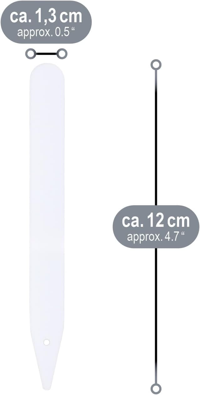 Detalle 2 de com-four® confezione da 100 etichette per piante con matita, a innesto da 12 cm (bianco)