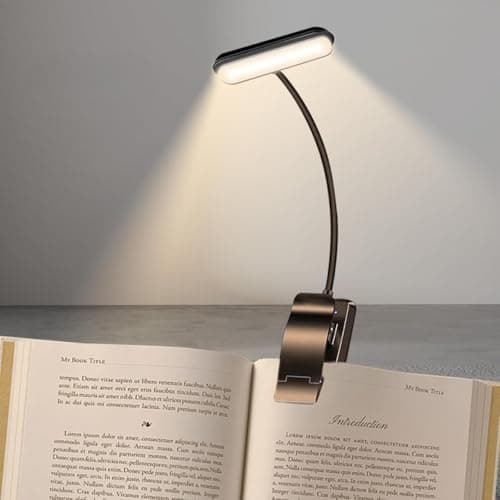 Detalle de YverLand Luz de lectura con pinza y 5 LEDS, cuello flexible 360º (para cama, escritorio e infantil)