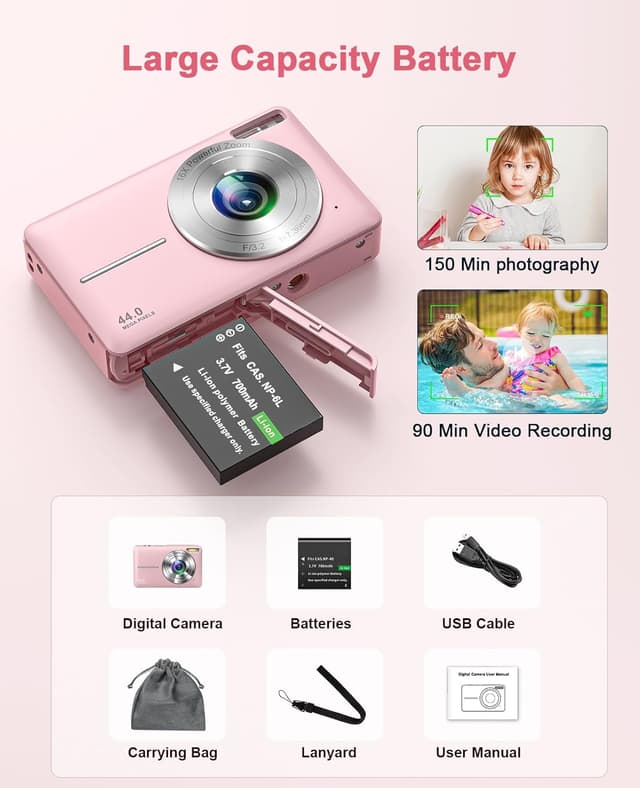 Thumbnail 6 de Digital Camera 1080P 44MP Compact Camera 16x Zoom