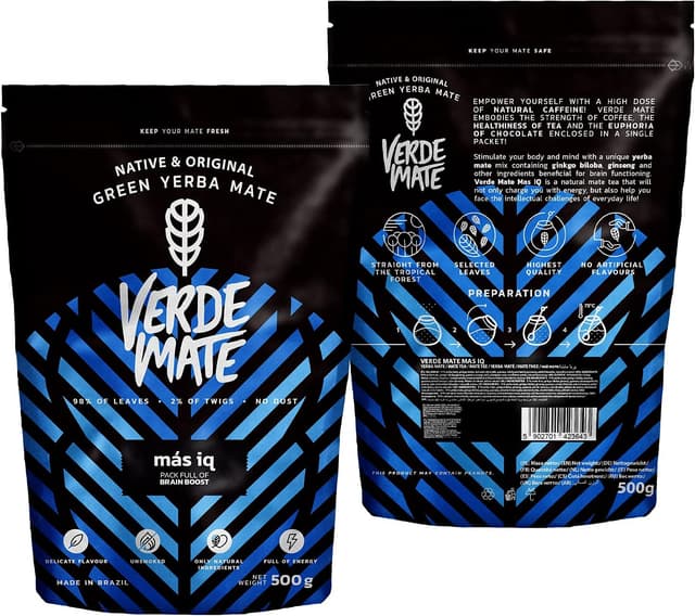 Detalle 2 de Yerba Maté Verde Mate Green Mas IQ 500g