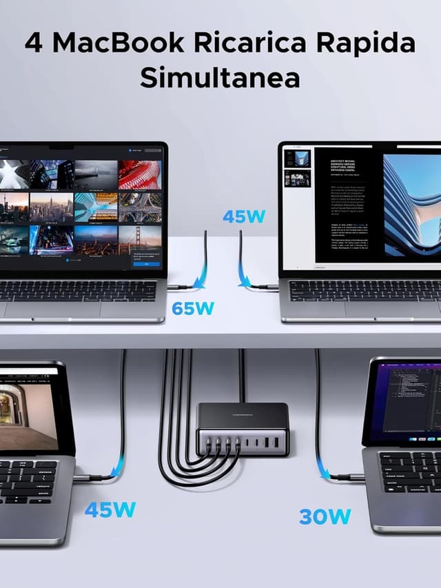 Detalle 1 de UGREEN Zapix 200W caricatore USB-C multiporta con 8 uscite