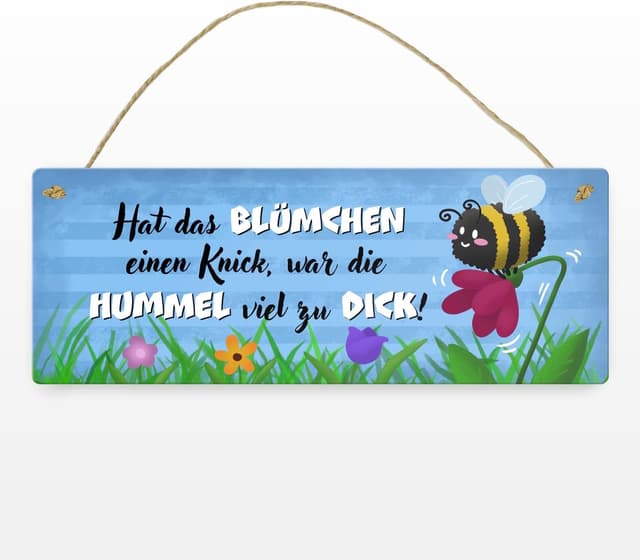 Thumbnail 1 de Dicke Hummel Metallschild L 10,5x28cm