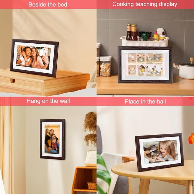 Detalle 2 de Hesmor 64GB Frameo WiFi Digital Photo Frame (10.1 Inch, 1280x800 IPS Touch) with Auto-Rotate