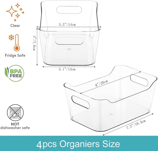 Thumbnail 5 de Grace Store 4PCS Clear Plastic Storage Organisers