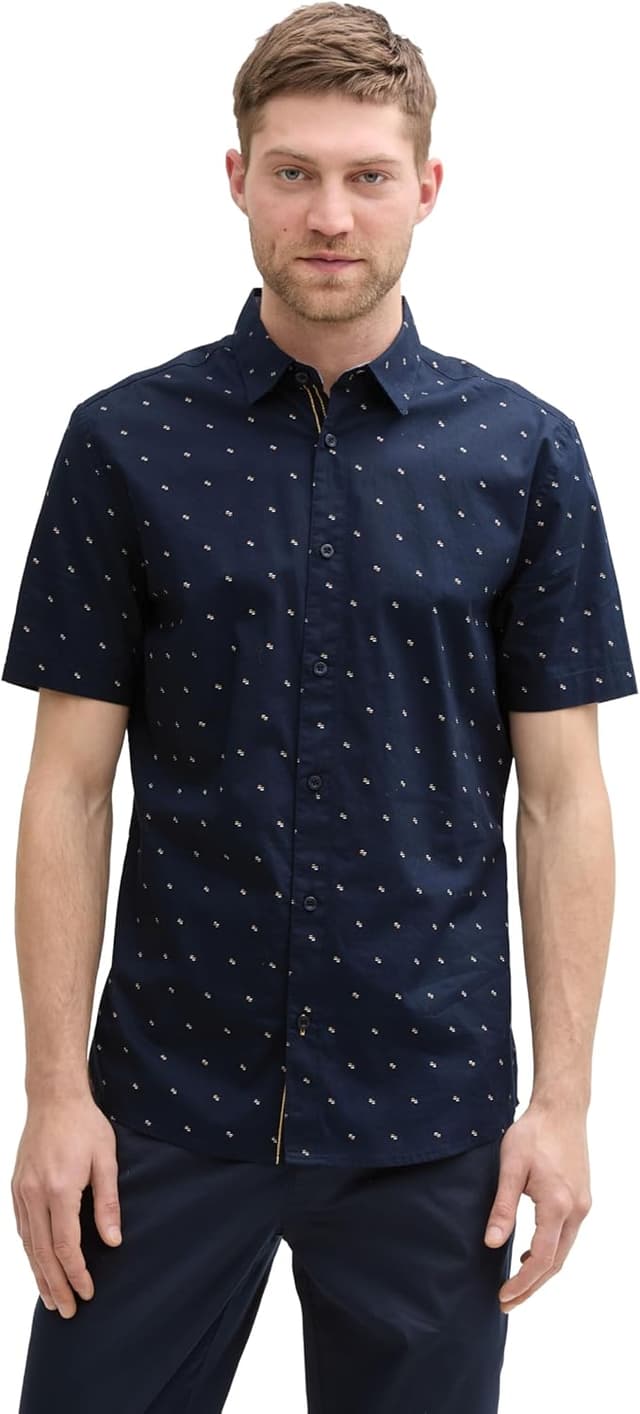 Detalle de TOM TAILOR 1046076 Camicia da uomo: comfort e vestibilità comoda per l’uso quotidiano