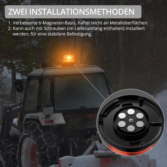 Detalle 1 de Justech 40 LED Rundumleuchte Blitz 7 Modi