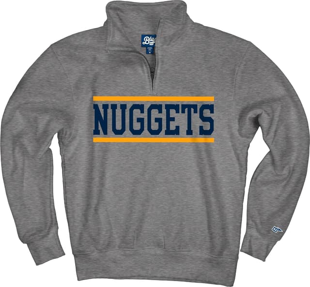 Detalle 2 de Blue 84 NBA Officially Licensed Quarter Zip Sweatshirt (Graphite) – Unisex Denver Nuggets