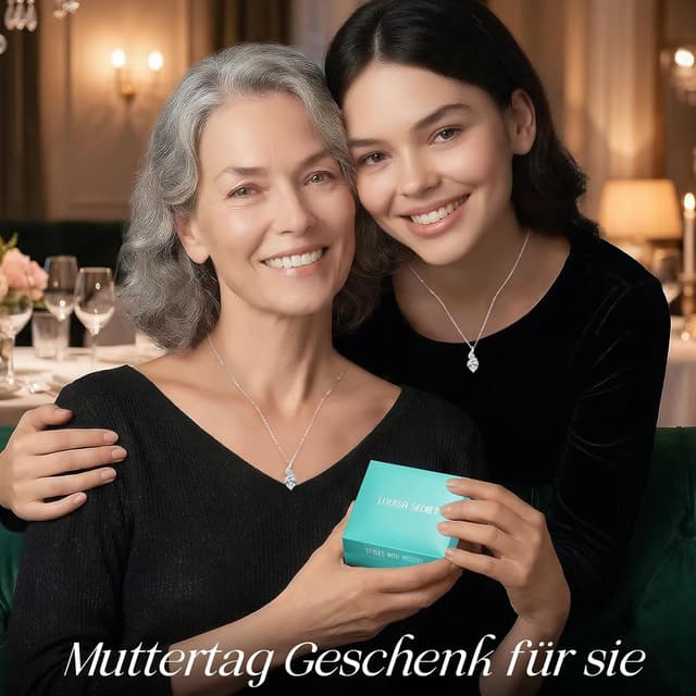 Detalle de LOUISA SECRET Infinity-Herz Kette für Damen mit Geburtsstein – 925 Sterling Silber