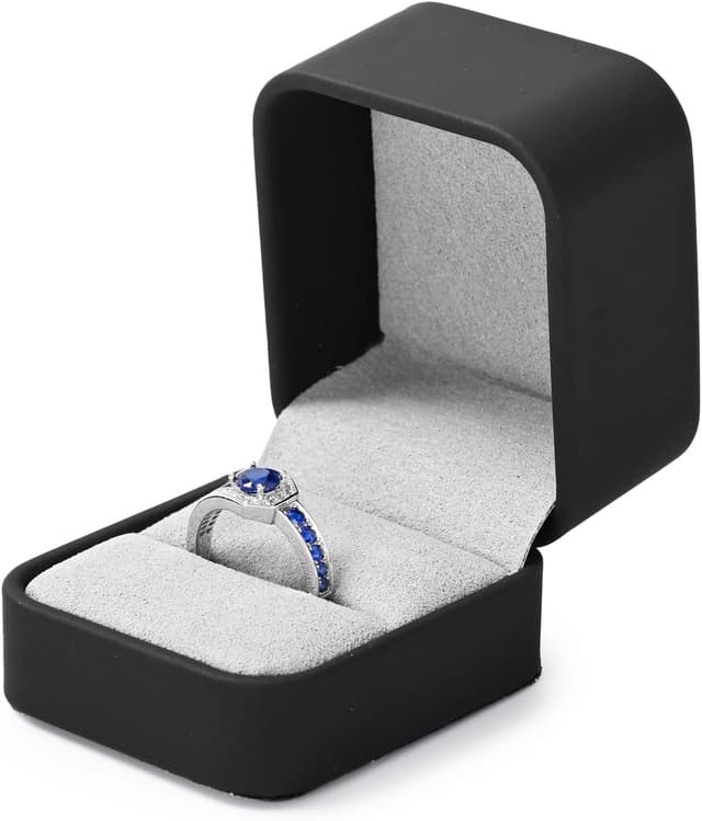 Thumbnail 5 de Papten Caja para Anillo en Piel Sintética Negra 💍 Boda y Propuesta