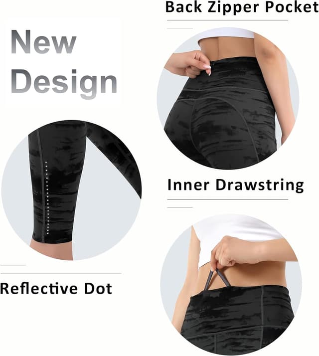 Detalle de OVRUNS women’s high-waist yoga leggings with pockets (tummy control)