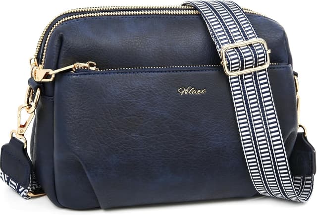Detalle de HILAEX Anti-Theft Crossbody Bag for Women with RFID Blocking and 4 Zip Compartments
