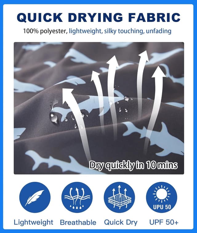 Detalle de APTRO Men’s 9" Quick-Dry Swim Trunks (Big & Tall) with UPF 50+ and Mesh Liner