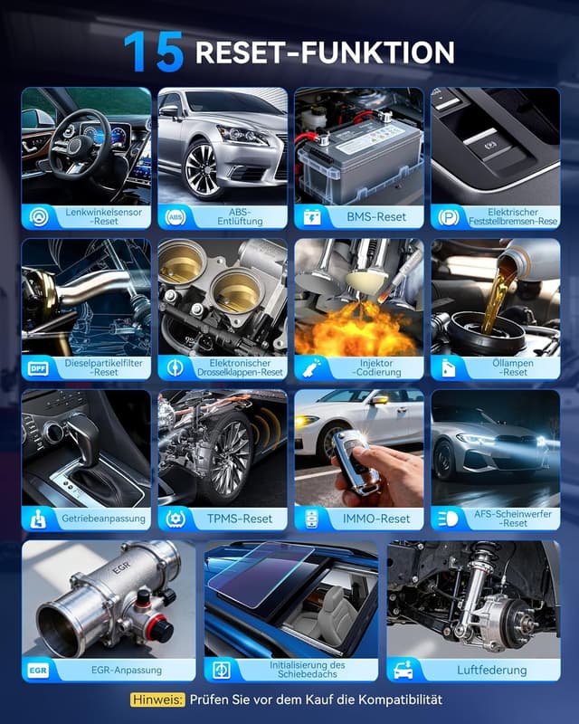 Detalle de MUCAR BT200 MAX OBD2 Bluetooth Adapter mit KI-Hilfsfunktion, Diagnose & Reset (ELM327-Unterstützung, iOS/Android)