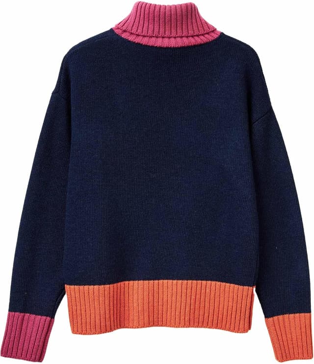 Detalle de United Colors of Benetton Maglia dolcevita con spalla scesa e bordo a contrasto