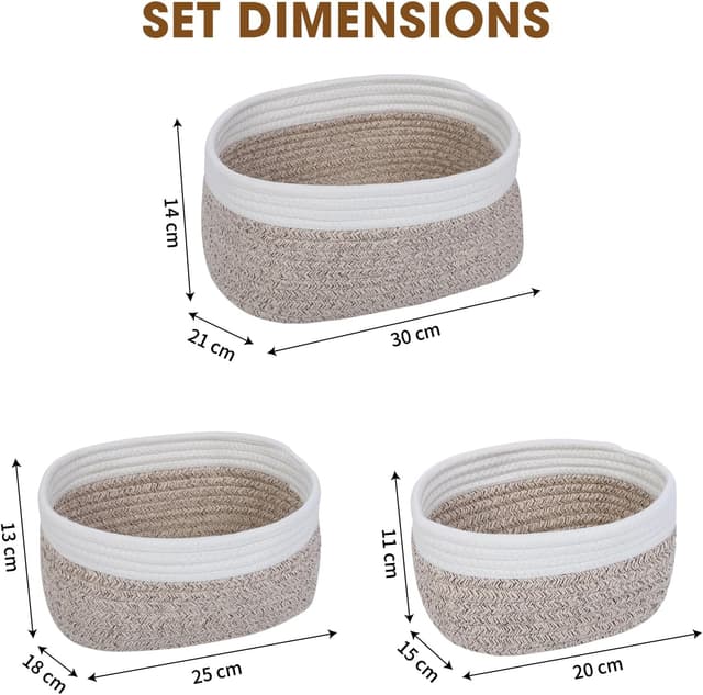 Thumbnail 3 de Cozary Cestas organizadoras 3 piezas gris