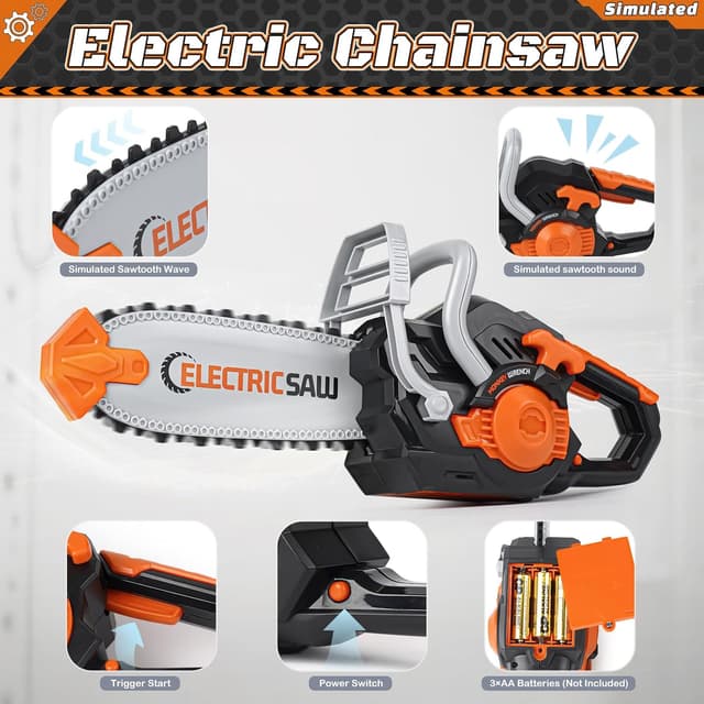 Detalle de Vanplay Kids Toys Tool Set with 4 Main Tools and Tool Bag (Pretend Play for 3–4 Year Olds)