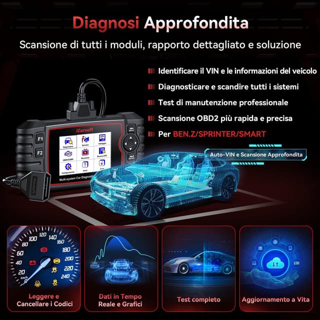 Detalle 1 de iCarsoft MB V3.0 OBD2 diagnostica completa