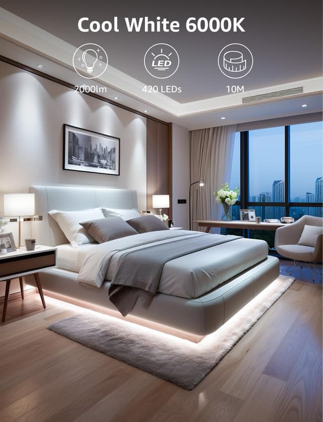 Detalle 1 de Lepro Tira LED 10M Blanca Fría 6000K