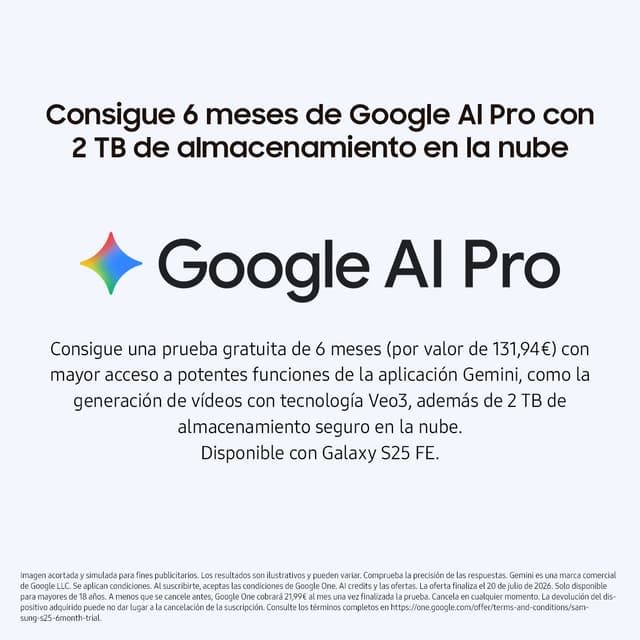 Thumbnail 2 de Samsung Galaxy S25 FE 8GB + 512GB móvil libre 📱