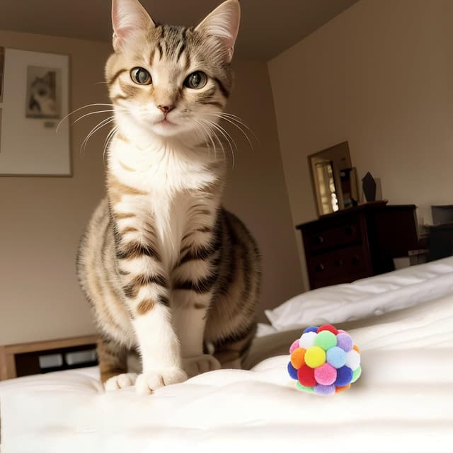 Detalle de Vebetter Filzbälle für Katzen (9 Stück) – weiche Katzenspielzeug-Bälle aus Filz, 4,5 cm