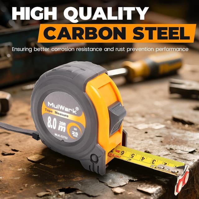 Thumbnail 4 de MulWark 8m tape measure Dual-scale, magnetic hook 📏