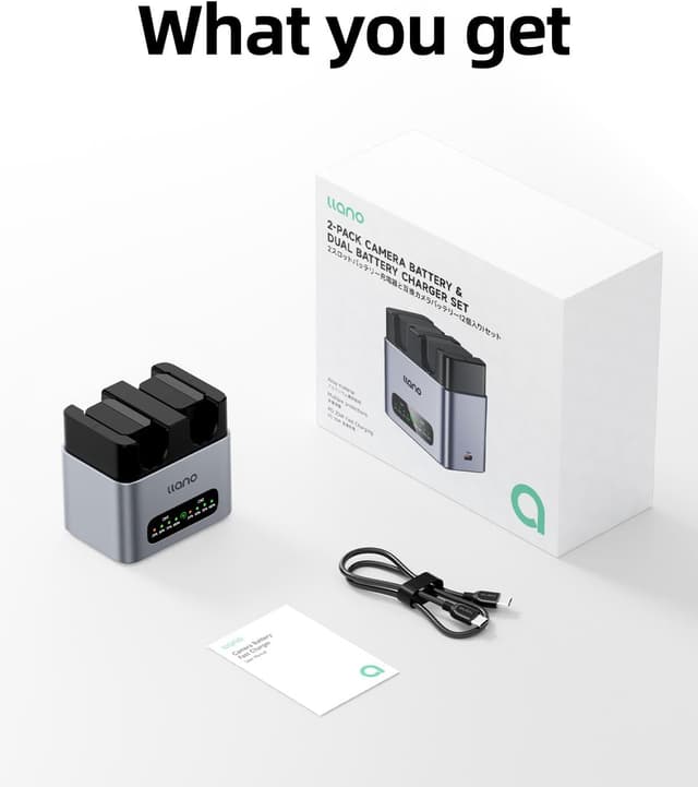 Thumbnail 6 de llano 2 Pack NP-FW50 Battery & 20W Fast Charger Set (dual-slot, USB-C)