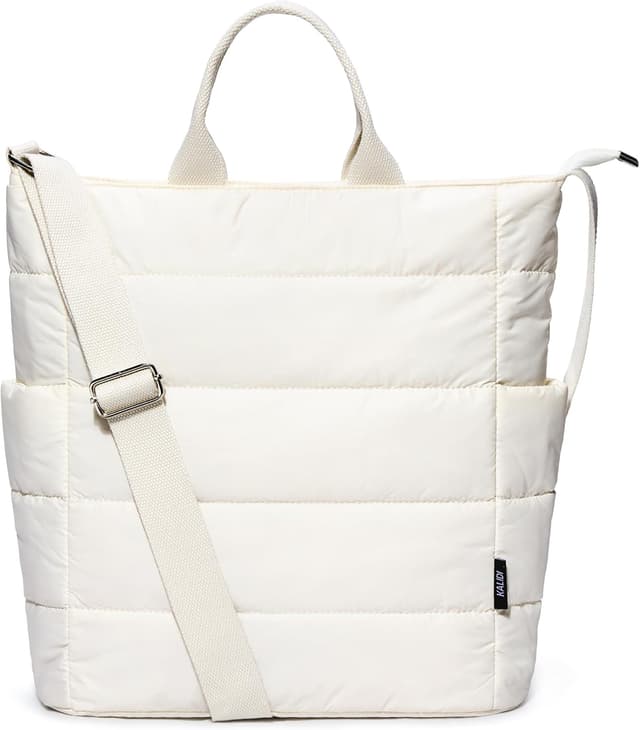 Detalle de KALIDI Quilted Totes Bag – puffer hobo tote with zip, water-resistant nylon and adjustable crossbody strap