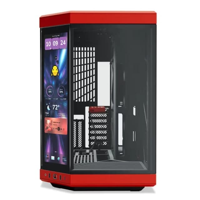 Thumbnail 3 de Hyte Y70 Touch Infinite Mid Tower roja con pantalla doble