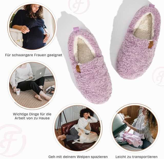 Detalle 1 de EverFoams Damen Hausschuhe Winter warm 1 Paar