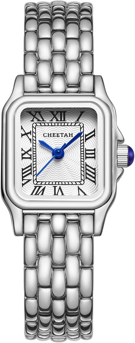Detalle de CHEETAH Orologio da donna piccolo analogico al quarzo con bracciale vintage, cassa rettangolare e quadrante numeri romani