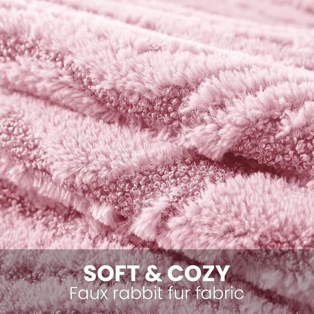 Detalle de Lot de 2 housses de coussin Ystyle 40x40 cm en peluche Water Ripple (rose)