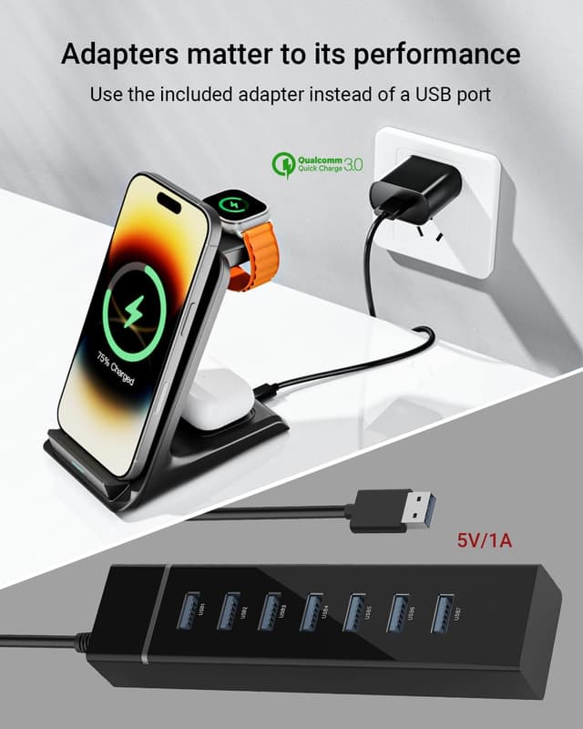 Detalle 2 de Eazpower 3-in-1 Wireless Charger ⚡