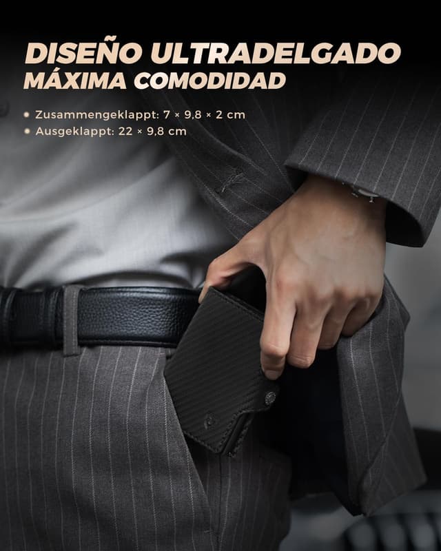 Thumbnail 5 de LORZOR Carteras Hombre Pequeñas con RFID y Monedero