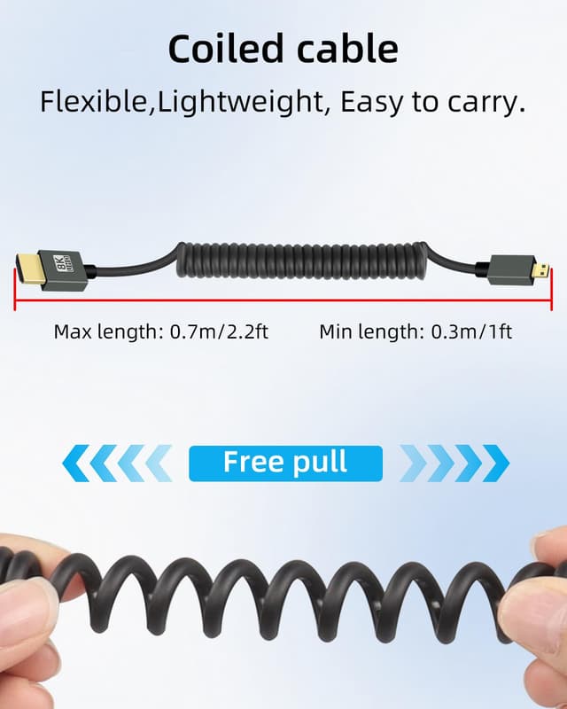 Thumbnail 5 de YANBORONSN 8K Micro HDTV Coiled Cable